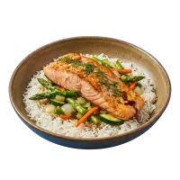 Arroz con salmón